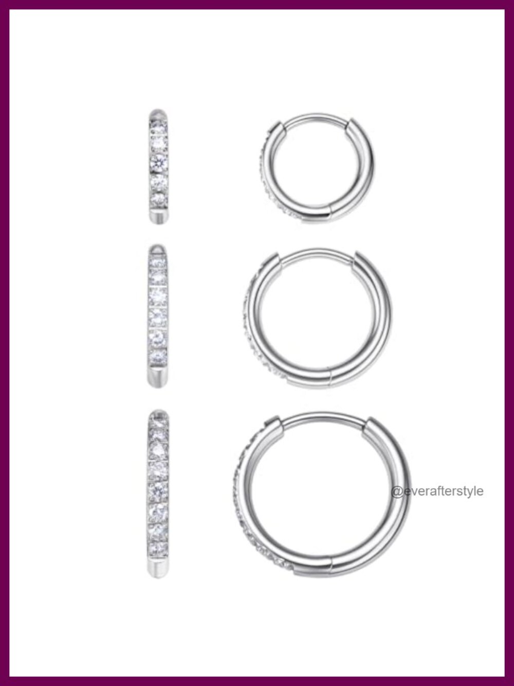 Moissanite Titanium Huggie Hoop Earrings for Women
